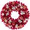 13" Fuchsia Pink & White Wooden Floral Wreath with Berries